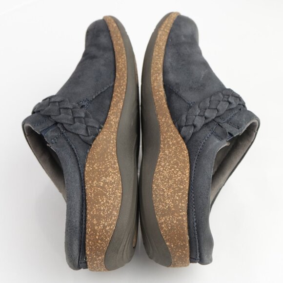 Aetrex Womens Libby Mule Size 7 Navy Suede Plantar Fasciitis Slip On Shoes Cork - Picture 5 of 11